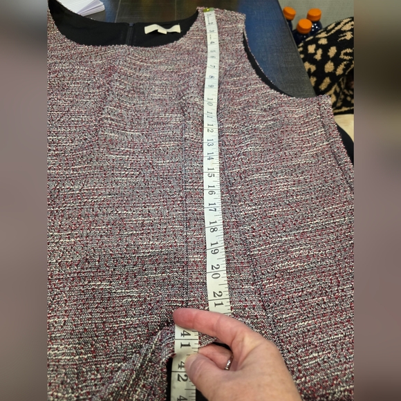 LOFT Textured Sleeveless Midi Dress Red, white, black - Picture 7 of 9